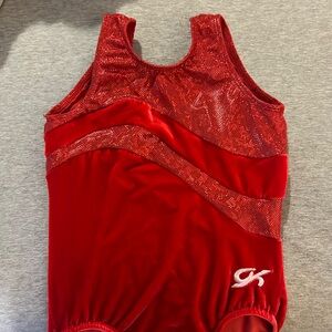 Red glitter velvet GK leotard! Size AXS great condition. Smoke free home.